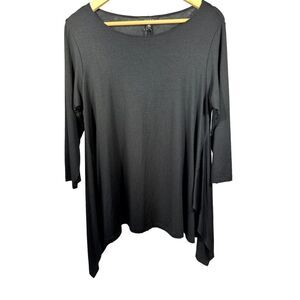 COMFY USA Women's Vancouver 3/4 Sleeve Flowy Tunic Top Black Size Small - NWT